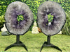 "PEANUT BUTTER & JELLY" 2 Amethyst Geode Slices 16.00 High Quality w Swivel Stands NS-551