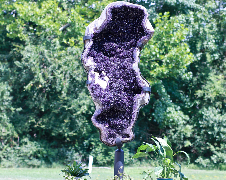"BLOW YOUR MIND" Huge Amethyst Geode Uruguay 74.00 High Quality Crystal Custom Stand PK-1