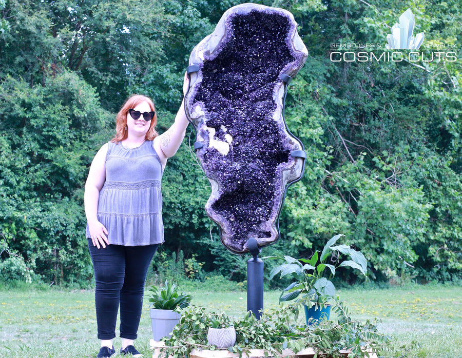 "BLOW YOUR MIND" Huge Amethyst Geode Uruguay 74.00 High Quality Crystal Custom Stand PK-1