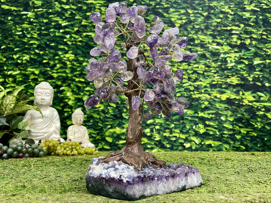 "SWEET SYCAMORE OF SUCCESS" Amethyst Geode Gem Trees 12.00 High Quality Brazil T-24