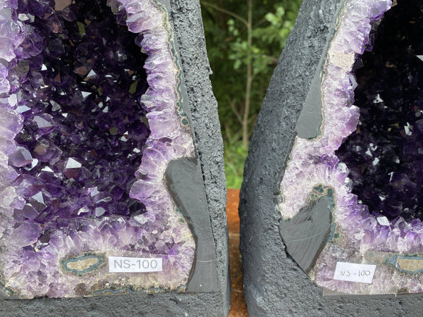 DEEP Amethyst Geode "ENLIGHTENMENT PAIR" 10.00 High Quality Cathedral Pair NS-100