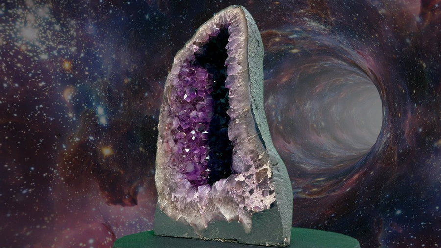"ULTIMATE UNIVERSE" Huge Amethyst Geode Cathedral 19.25 VERY High Quality AG-41
