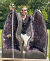 "PURPLE PEACE PRIZES" Amethyst Geode Pair 36.00 Very High Quality LAG-5