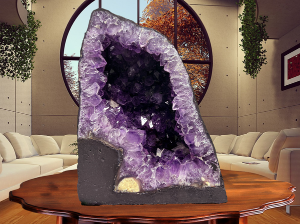 "SPECTACULAR SPIRITUALITY" Amethyst Geode Cathedral 12.75" VERY High Quality DAG-29