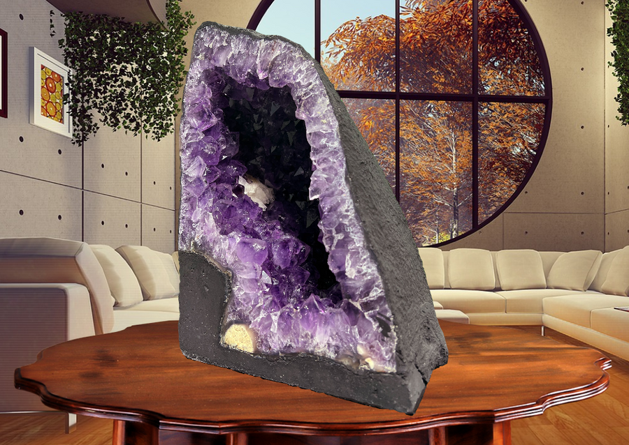 "SPECTACULAR SPIRITUALITY" Amethyst Geode Cathedral 12.75" VERY High Quality DAG-29