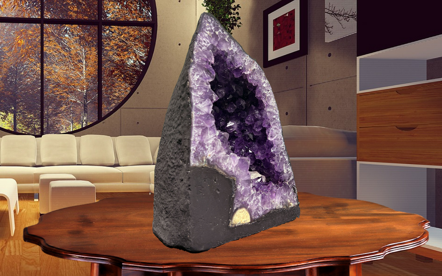 "SPECTACULAR SPIRITUALITY" Amethyst Geode Cathedral 12.75" VERY High Quality DAG-29