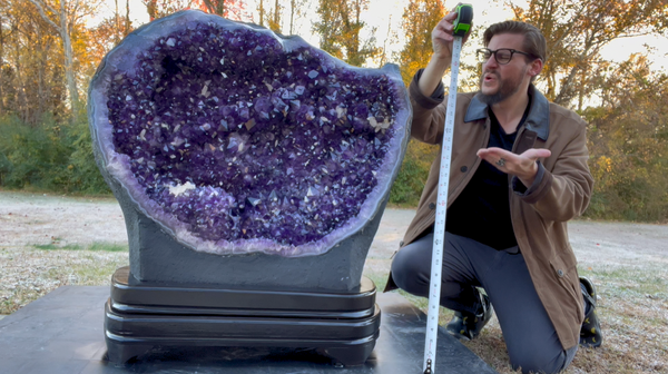 "A LOVE UNCONDITIONAL" Amethyst Geode Cathedral w Stand 34.00" Tall VERY High Quality LAG-3