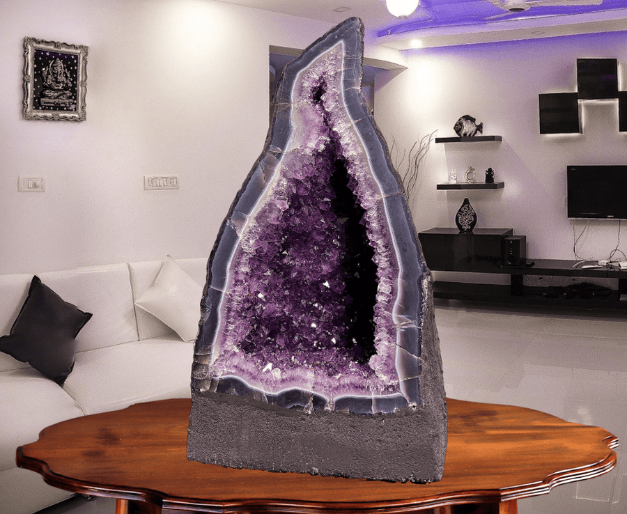 "CALM THE MIND" Amethyst Geode Cathedral 17.75 VERY High Quality DAG-46