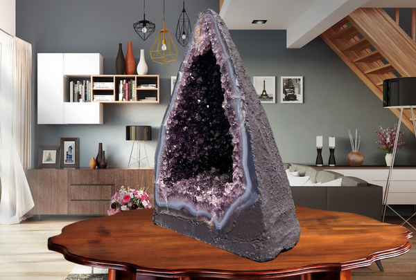 "DEEP INNER HEALING" Amethyst Geode Cathedral 16.50 VERY High Quality DAG-59