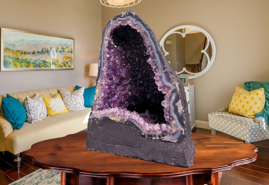 "POSITIVITY PORTAL" Amethyst Geode Cathedral 14.00 VERY High Quality DAG-63