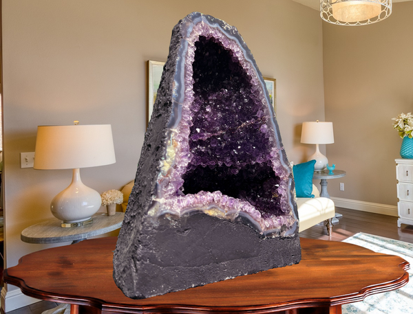 "POSITIVITY PORTAL" Amethyst Geode Cathedral 14.00 VERY High Quality DAG-63