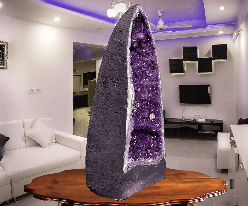 "INFINITE HEALING WATERS" Amethyst Geode Cathedral 29.75 VERY High Quality DAG-71