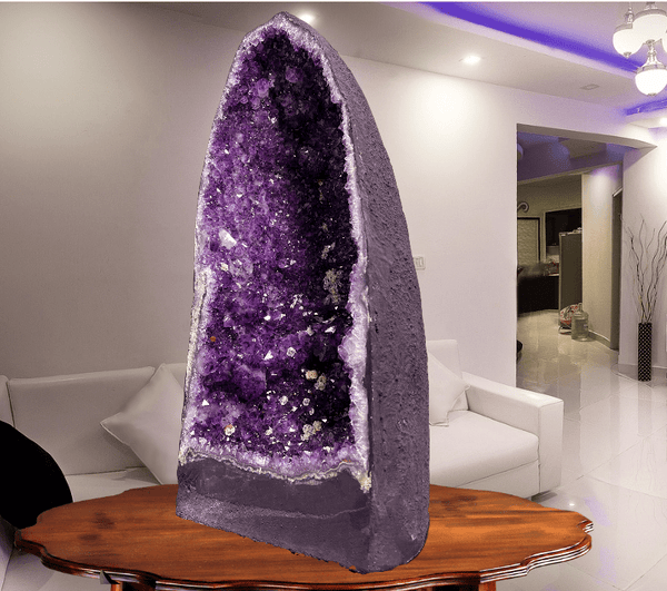 "INFINITE HEALING WATERS" Amethyst Geode Cathedral 29.75 VERY High Quality DAG-71