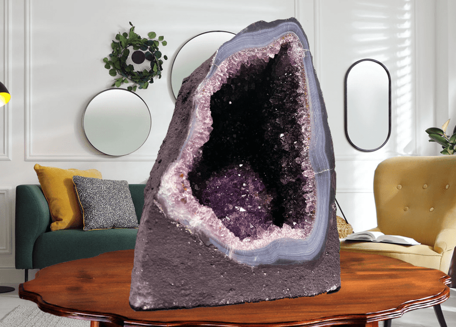 "HEALING HAND" Amethyst Geode Cathedral 10.75 VERY High Quality DAG-90