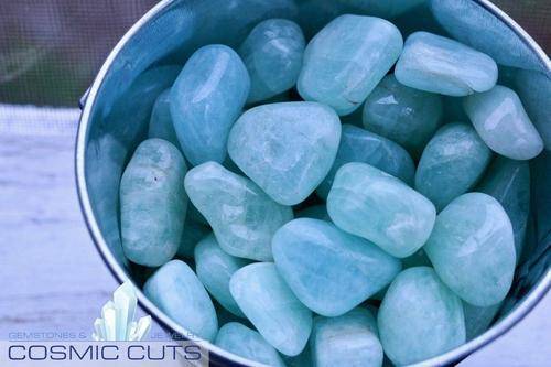 Aquamarine Tumbled Stone-Cosmic Cuts