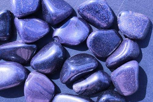 Blue Goldstone Tumbled Stone-Cosmic Cuts