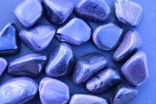 Blue Goldstone Tumbled Stone-Cosmic Cuts