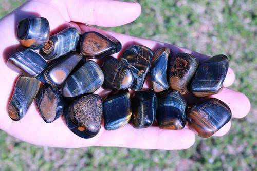 Blue Tiger's Eye Tumbled Stone-Cosmic Cuts