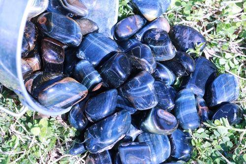 Blue Tiger's Eye Tumbled Stone-Cosmic Cuts