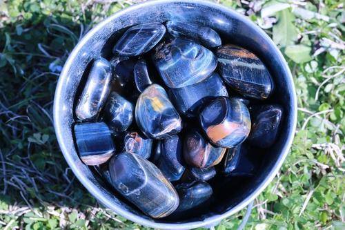 Blue Tiger's Eye Tumbled Stone-Cosmic Cuts