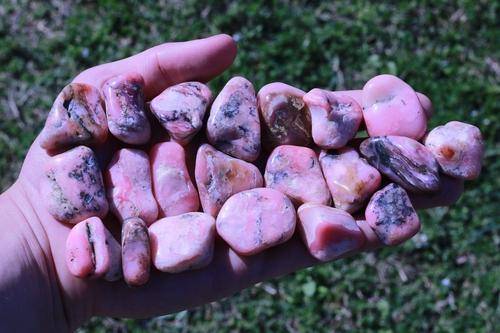 Pink Rhodonite Tumbled Stone-Cosmic Cuts