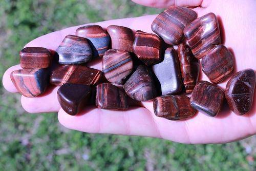 Red Tigers Eye Tumbled Stone-Cosmic Cuts